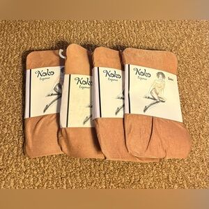 Legwear Nude/Tan Shiny Tights - Pack of 4 Size Queen